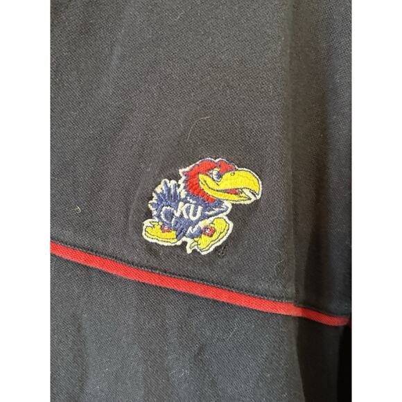 Cutter & Buck KU Jayhawks XL Short Sleeve Collar Polo Shirt Navy Red Vintage - Picture 4 of 8